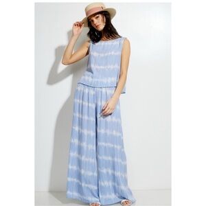 Sky Blue Tie-Dye Sleeveless two piece outfit